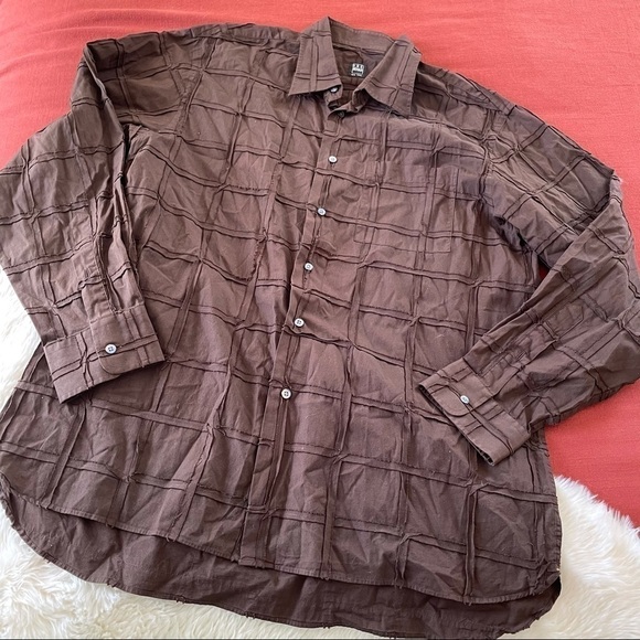 Ike behar textured brown button down shirt sz.L - Picture 1 of 4